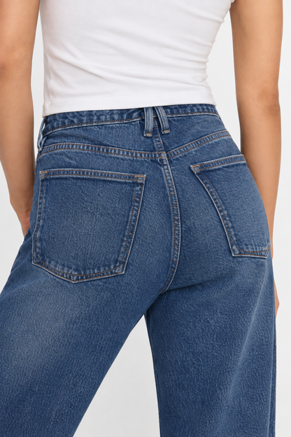 Women's Versatile High Waist Stretchy Denim Wide Leg Jeans, Flexible Multi-Pocket Trousers, Soft Wrinkle-Resistant Pants, Non-Shrinking Durable Streetwear, Figure Flattering Daily Outfits