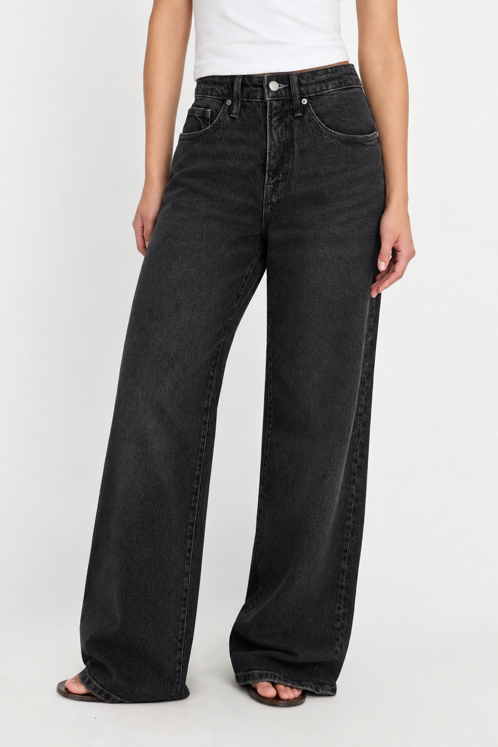 Women's Versatile High Waist Stretchy Denim Wide Leg Jeans, Flexible Multi-Pocket Trousers, Soft Wrinkle-Resistant Pants, Non-Shrinking Durable Streetwear, Figure Flattering Daily Outfits