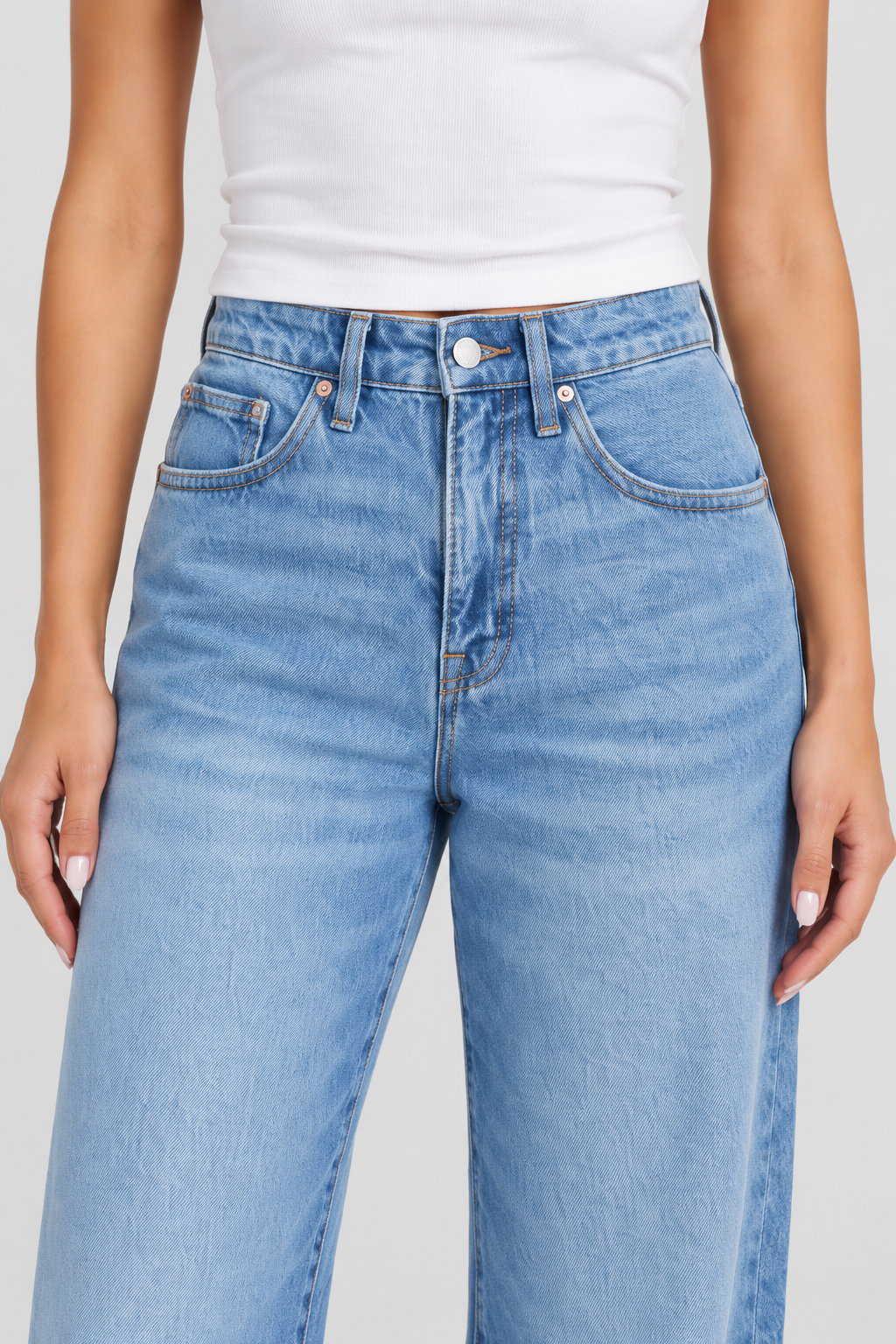 Women's Versatile High Waist Stretchy Denim Wide Leg Jeans, Flexible Multi-Pocket Trousers, Soft Wrinkle-Resistant Pants, Non-Shrinking Durable Streetwear, Figure Flattering Daily Outfits